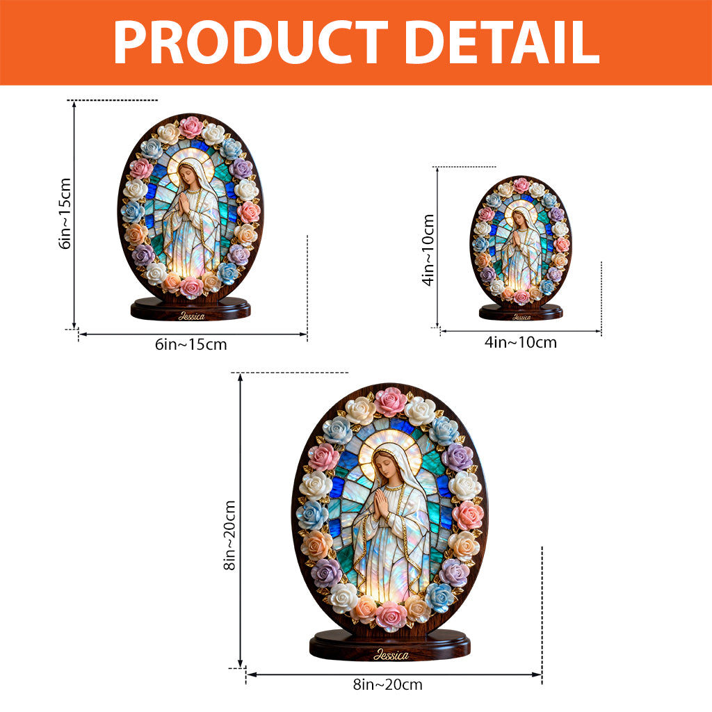 Protected By Mary - Personalized Christian Custom Shaped Acrylic Plaque