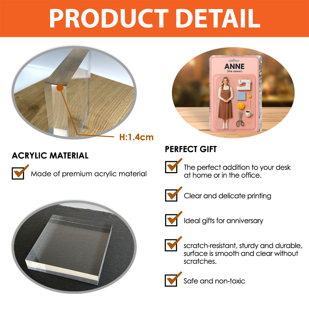 Custom Figure From Photo - Personalized Sewing Custom Shaped Acrylic Plaque