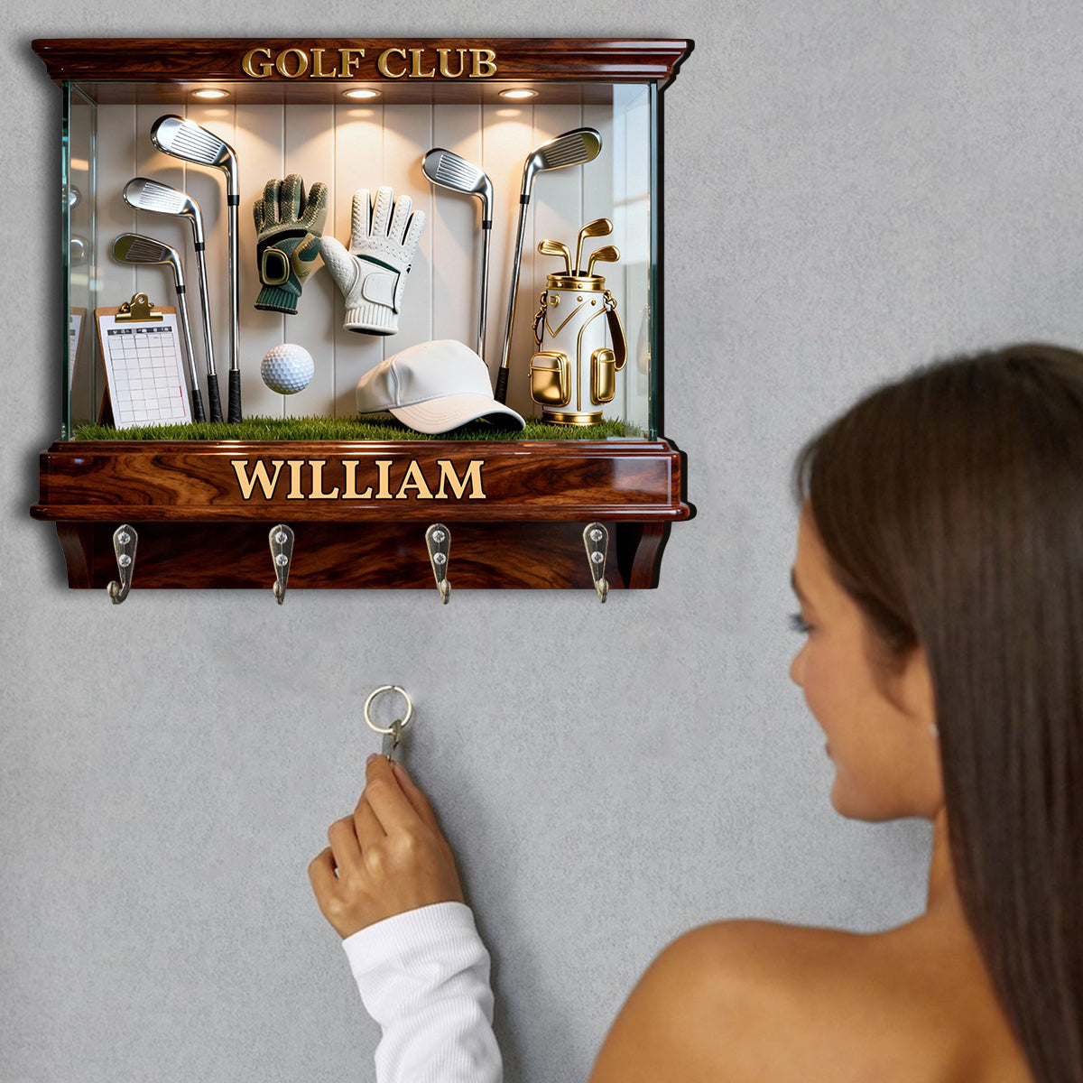 Golf Club - Personalized Golf Custom Shaped Hanging Rack
