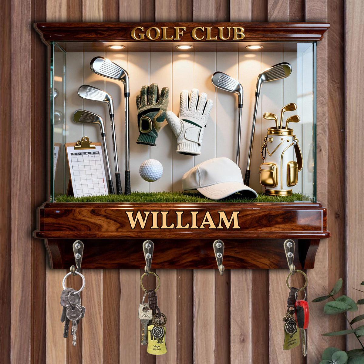 Golf Club - Personalized Golf Custom Shaped Hanging Rack