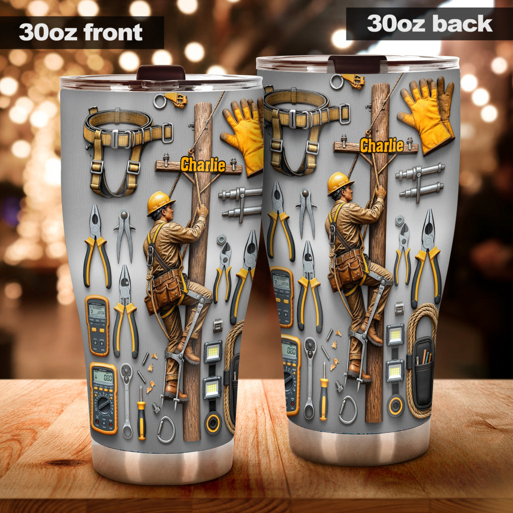 Stärke der Leitung – Personalisierter Becher für Linienarbeiter