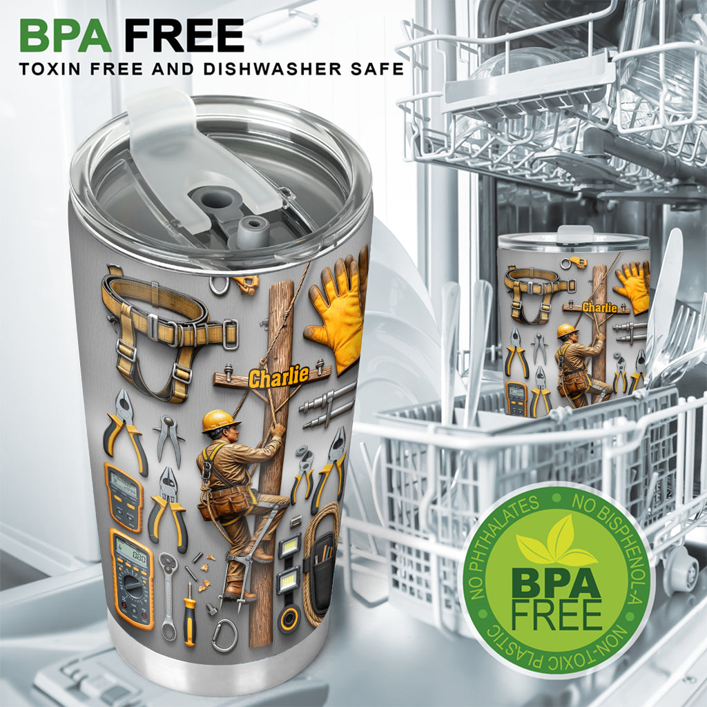 Stärke der Leitung – Personalisierter Becher für Linienarbeiter