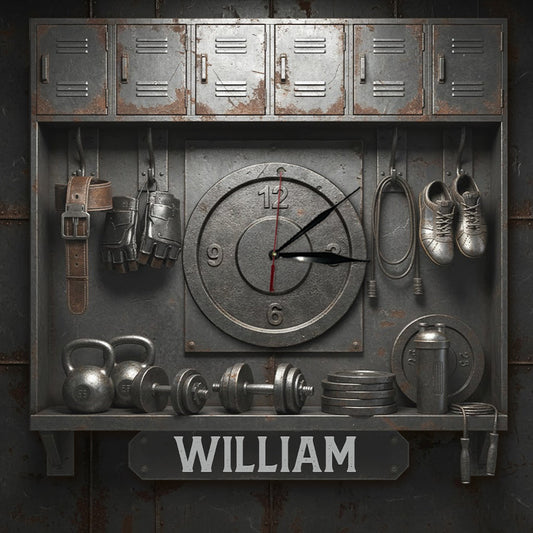 No Pain No Gain - Personalized Fitness LED Light Wall Clock