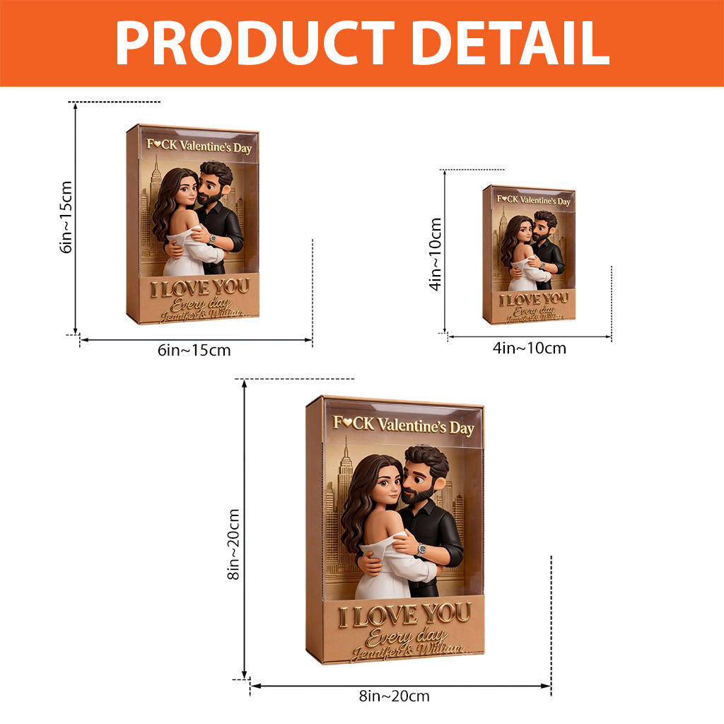 Ich liebe dich jeden Tag – Personalisierte Acrylplakette in individueller Form für Paare