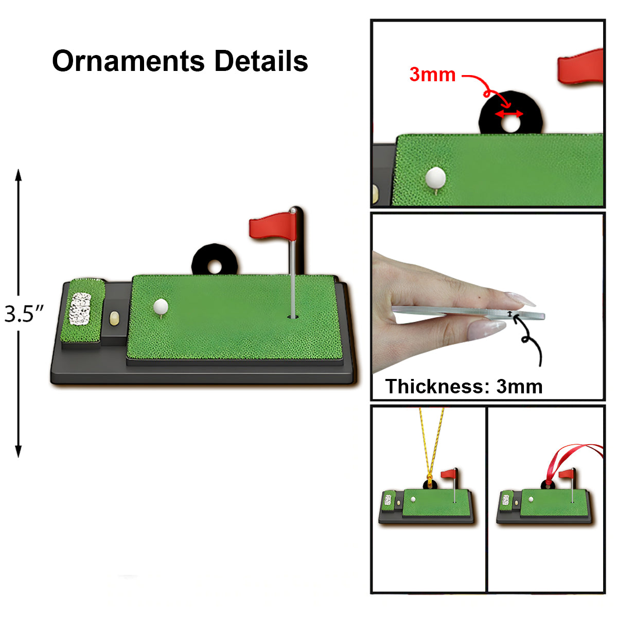 Golf-Kollektion – Personalisierter Golf-Adventskalender zum Zusammenfalten mit Ornamenten