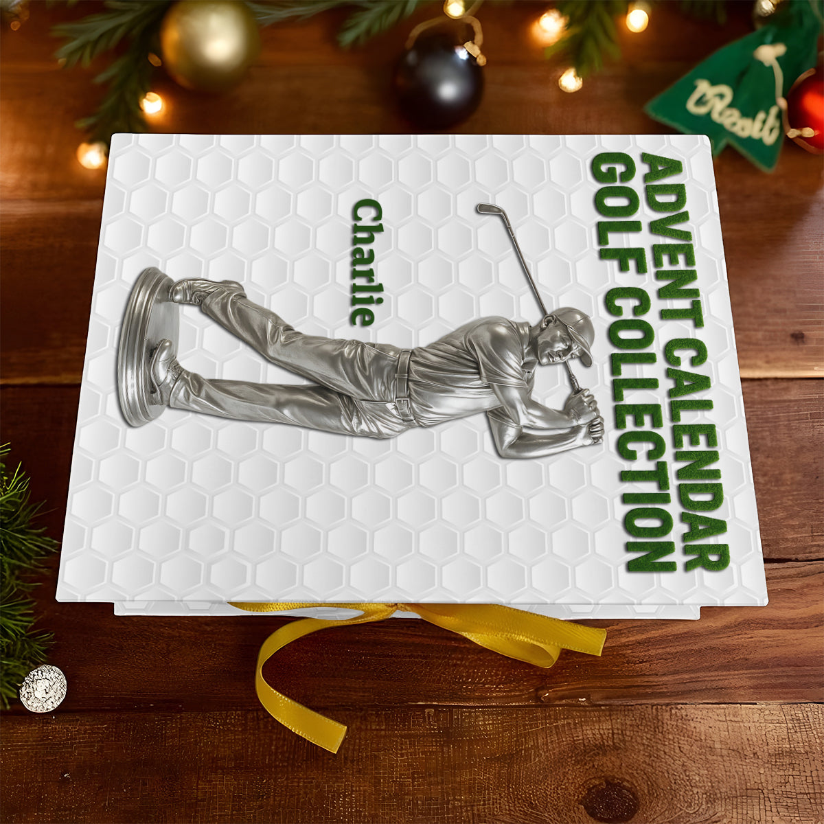 Golf-Kollektion – Personalisierter Golf-Adventskalender zum Zusammenfalten mit Ornamenten