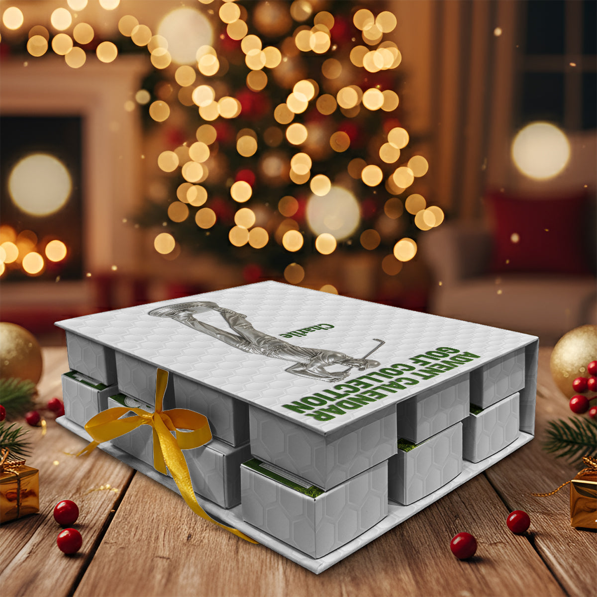 Golf-Kollektion – Personalisierter Golf-Adventskalender zum Zusammenfalten mit Ornamenten