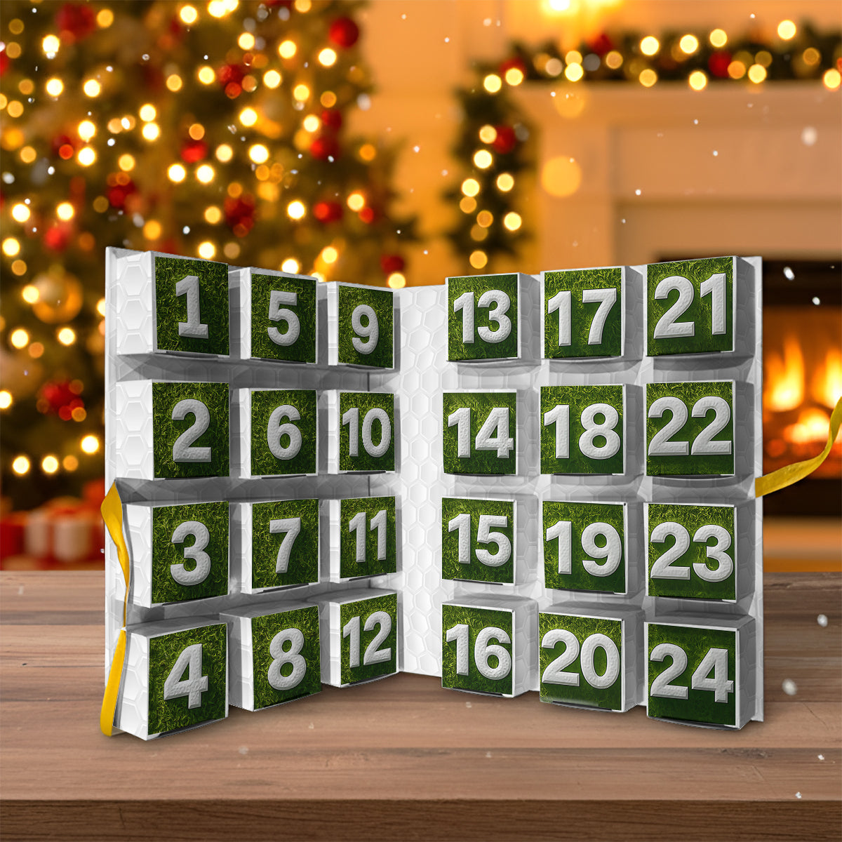 Golf-Kollektion – Personalisierter Golf-Adventskalender zum Zusammenfalten mit Ornamenten