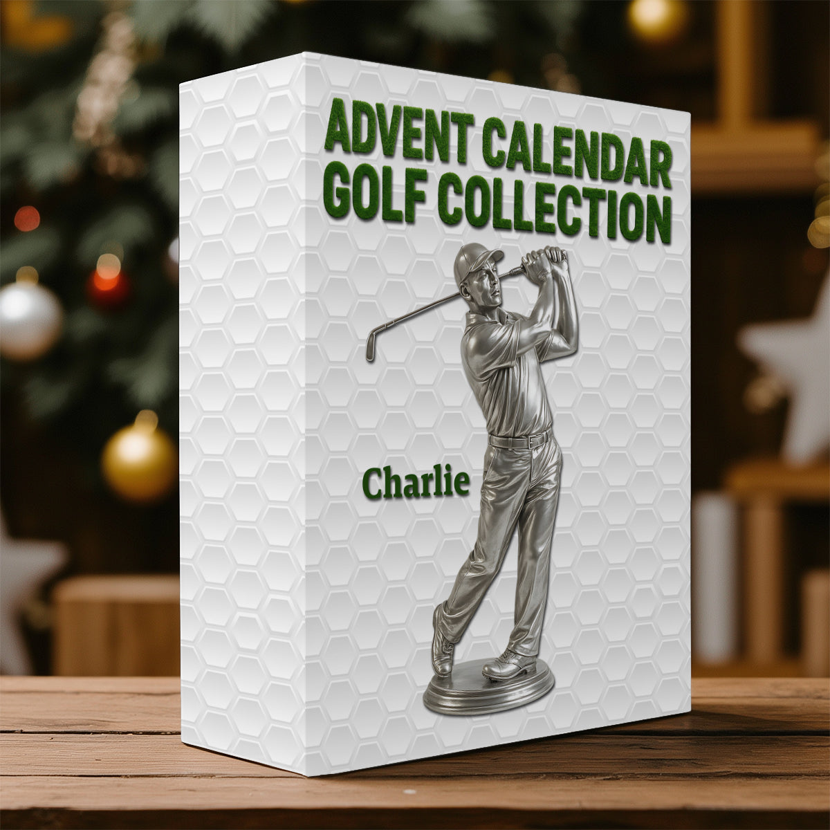 Golf-Kollektion – Personalisierter Golf-Adventskalender zum Zusammenfalten mit Ornamenten