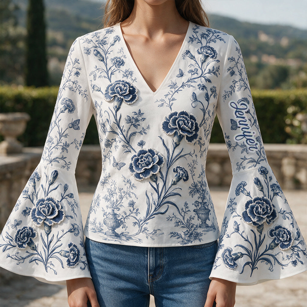 Birth Flower - Personalized Self Love Flare Long-Sleeve Shirt