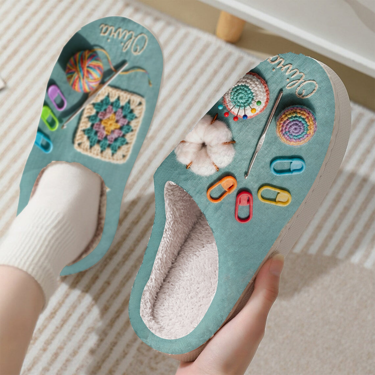 Hooked on Yarn - Personalized Crocheting Slippers