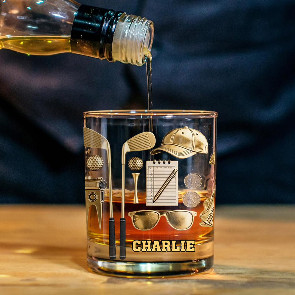 Live Love Golf – Personalisiertes Golf-Whisky-Dekanter-Set