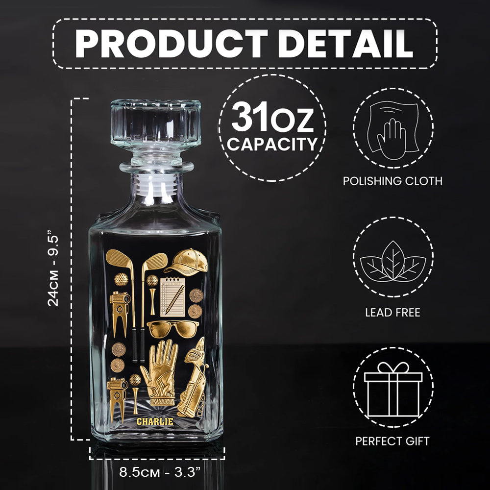 Live Love Golf – Personalisiertes Golf-Whisky-Dekanter-Set