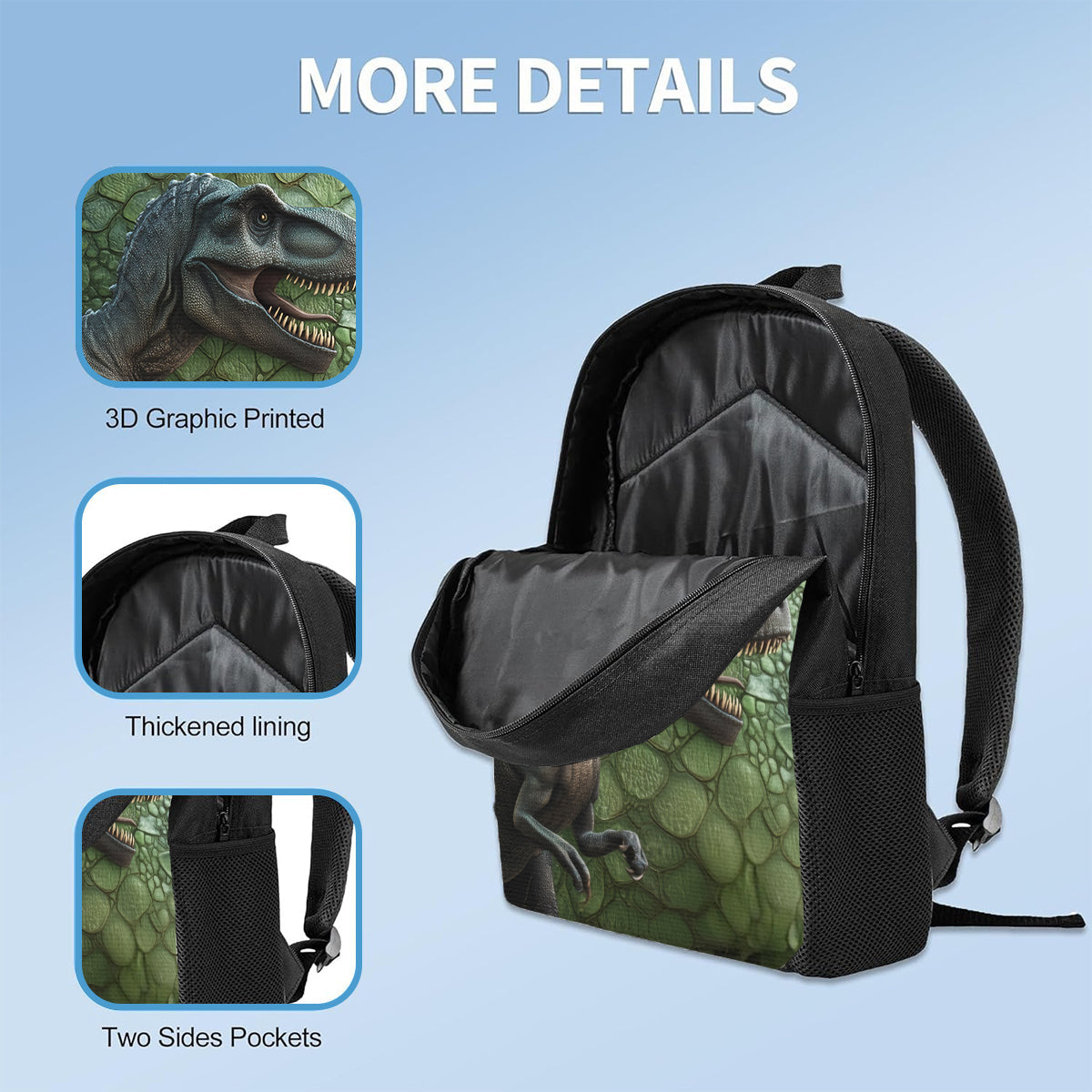 Dinosaur - Personalized Kid Backpack Lunch Bag Pencil Case Set