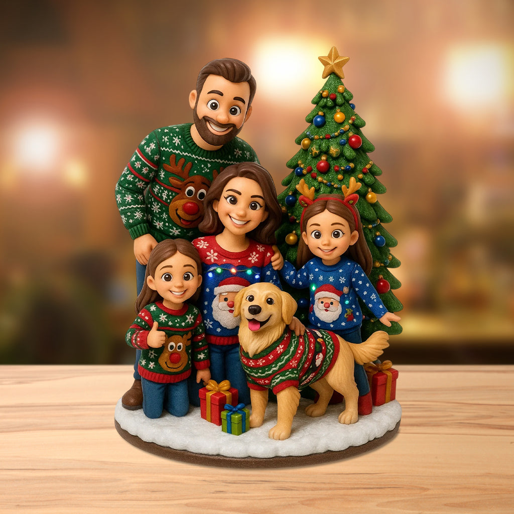 Frohe Weihnachten – Beliebiges Foto – Personalisierte Acrylplakette in individueller Familienform