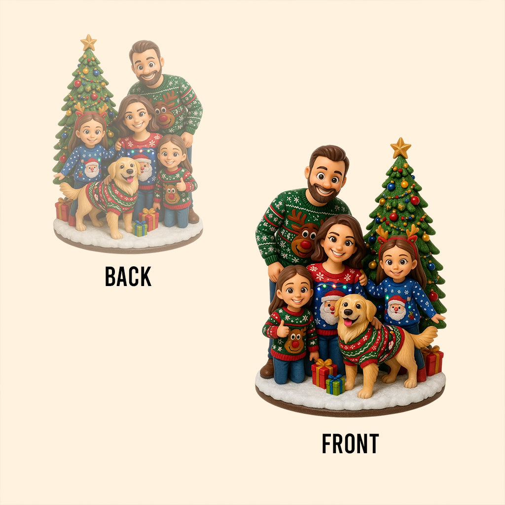 Frohe Weihnachten – Beliebiges Foto – Personalisierte Acrylplakette in individueller Familienform