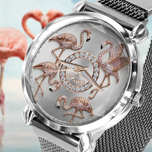 Love Flamingos - Personalized Flamingo Women Hand Watch