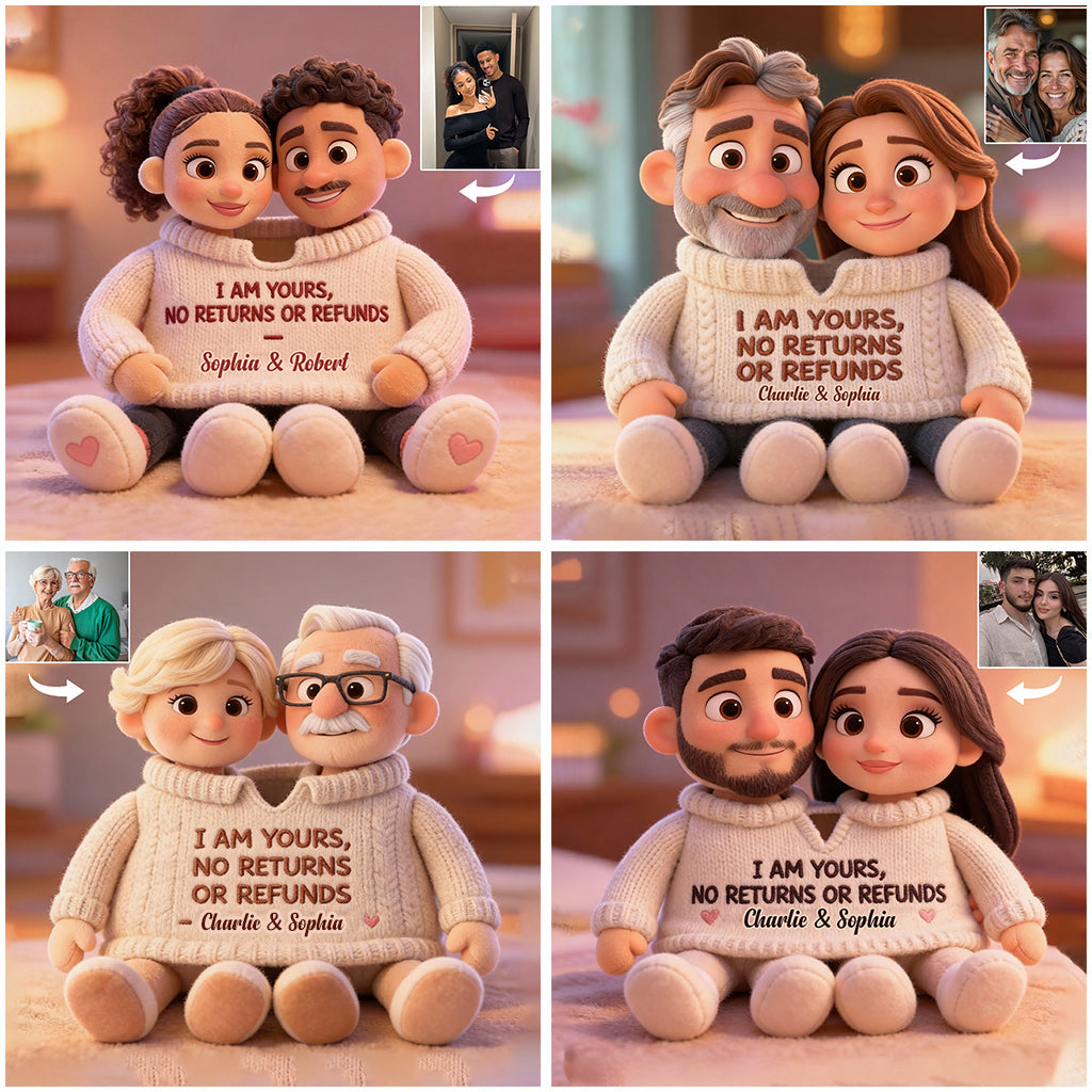 I Am Yours - Personalized Couple Faux Fur Shaped Pillow