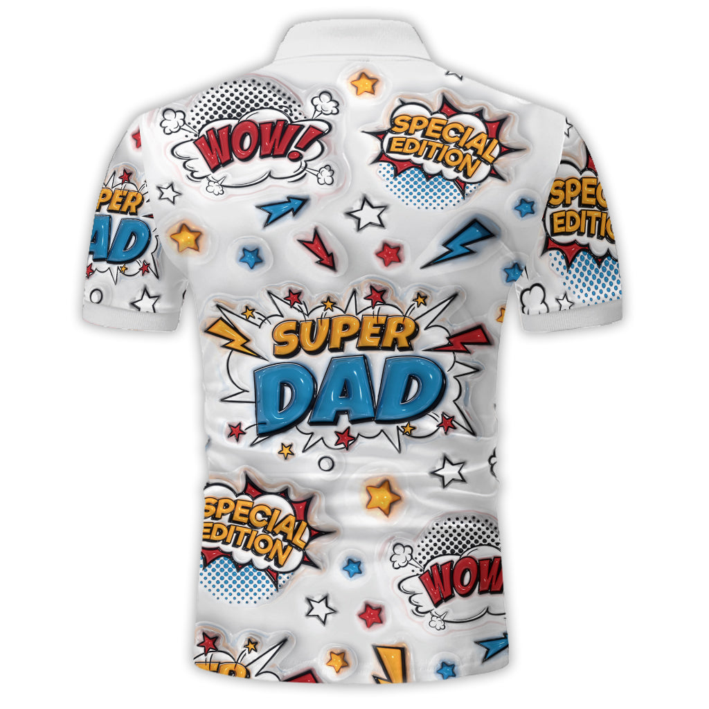 Super Dad Fist Bump - Personalized Father Polo Shirt