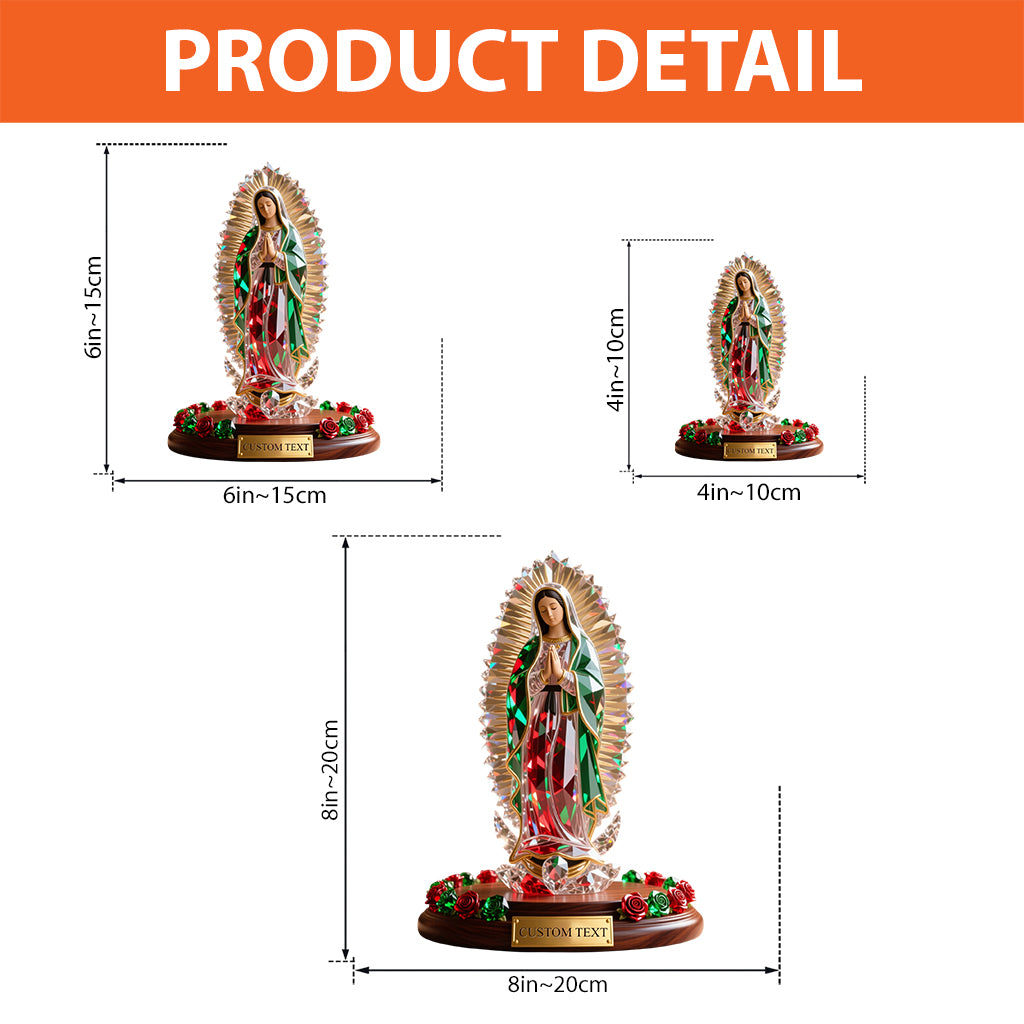 Unsere Liebe Frau von Guadalupe – Personalisierte christliche Acrylplakette in individueller Form