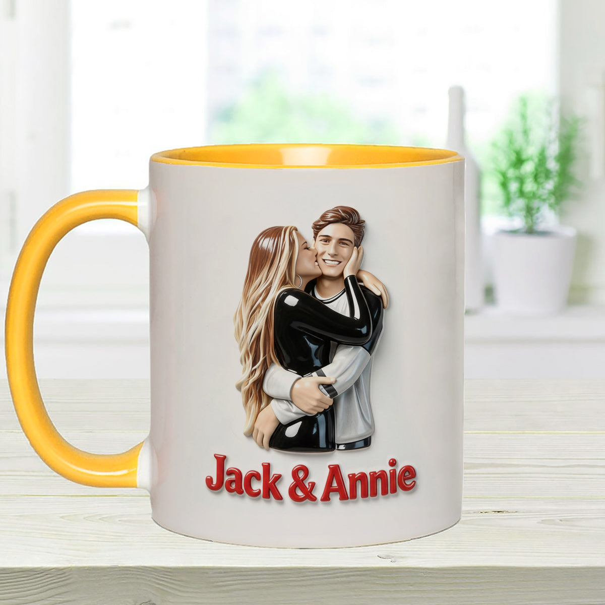 Perfect Gift For Him - Personalized Spicy Couple Set Accent Mug with Acrylic Stirrers