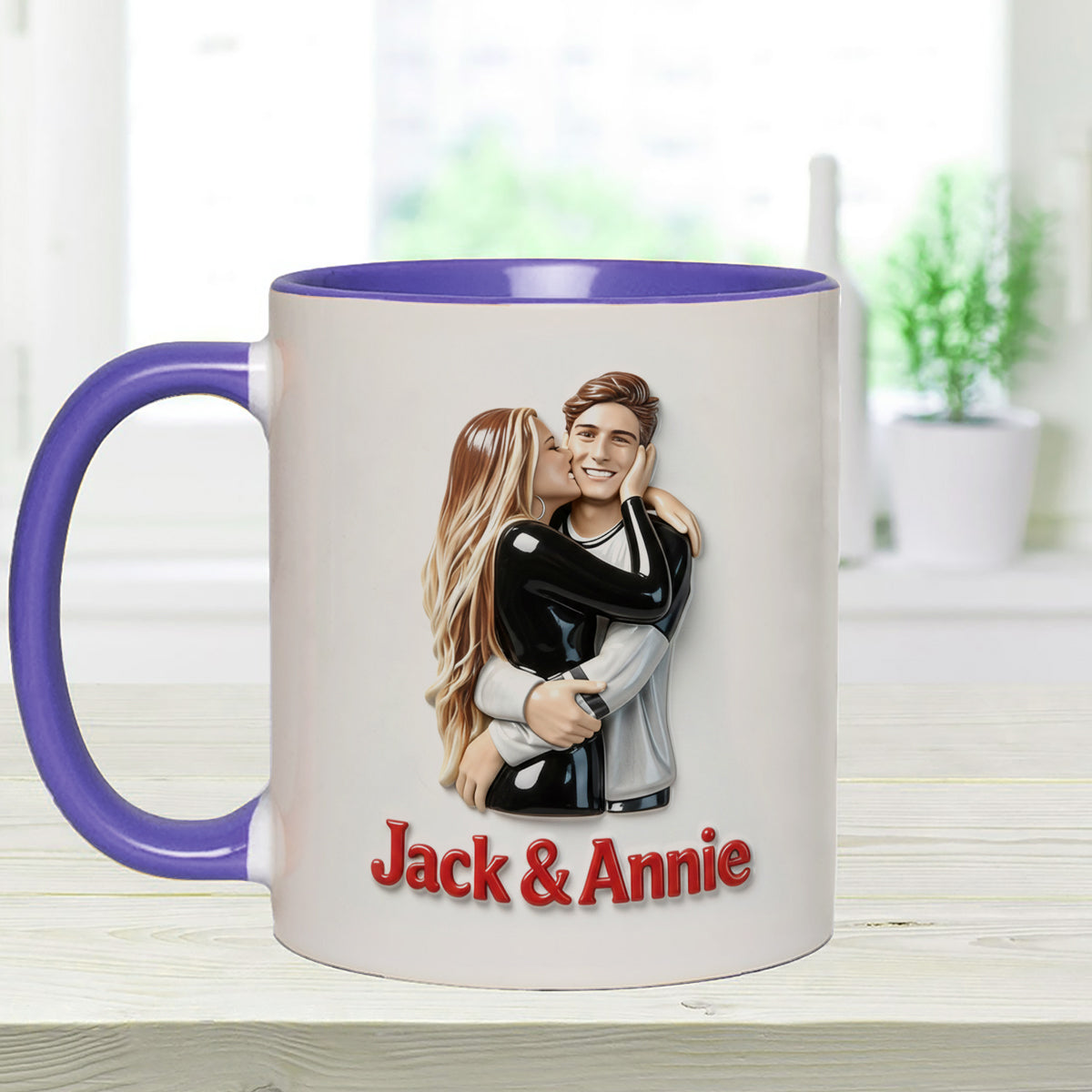 Perfect Gift For Him - Personalized Spicy Couple Set Accent Mug with Acrylic Stirrers