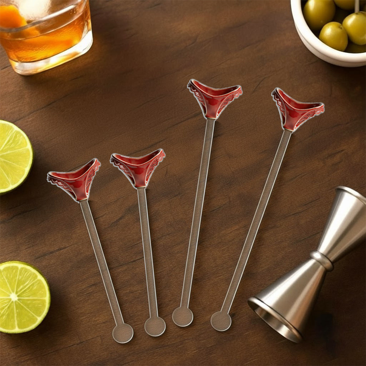 Perfect Gift For Him - Personalized Spicy Couple Set Accent Mug with Acrylic Stirrers