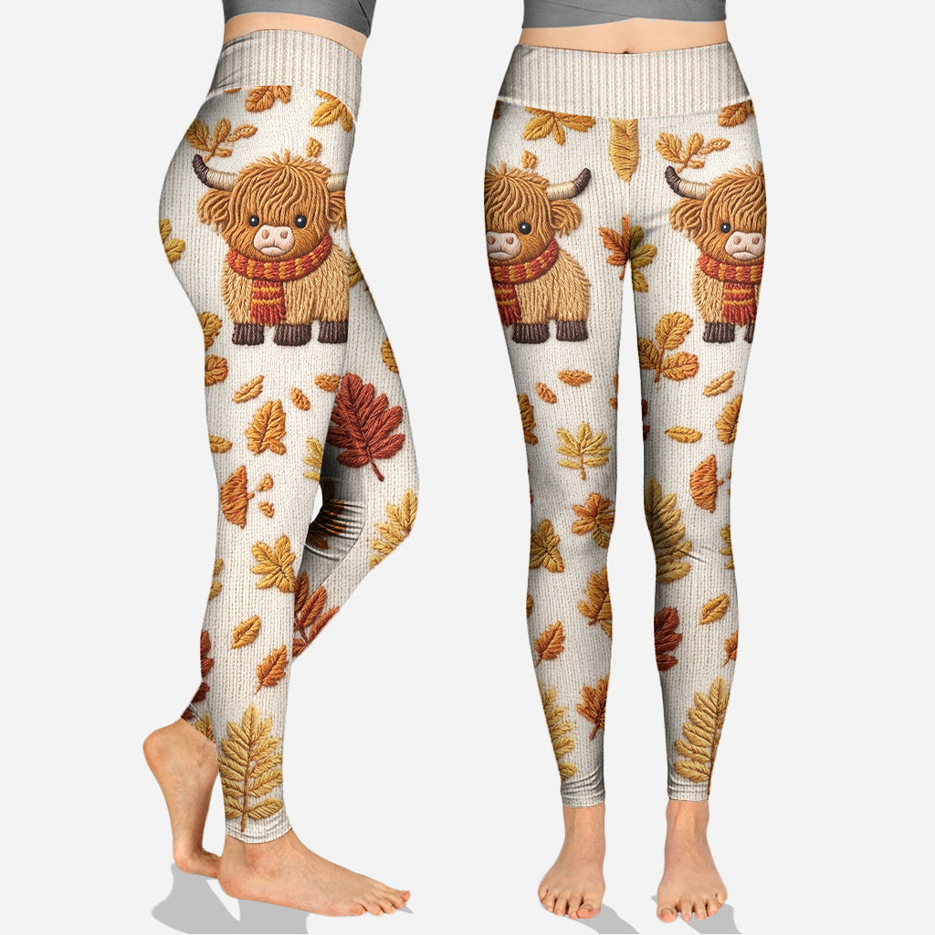 Fall Vibes - Personalized Highland Cow Hoodie and Leggings