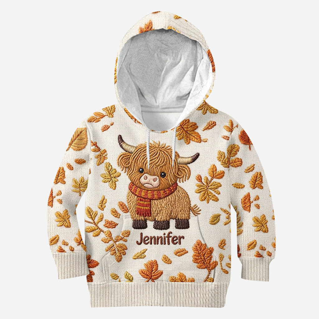 Fall Vibes - Personalized Highland Cow Hoodie and Leggings