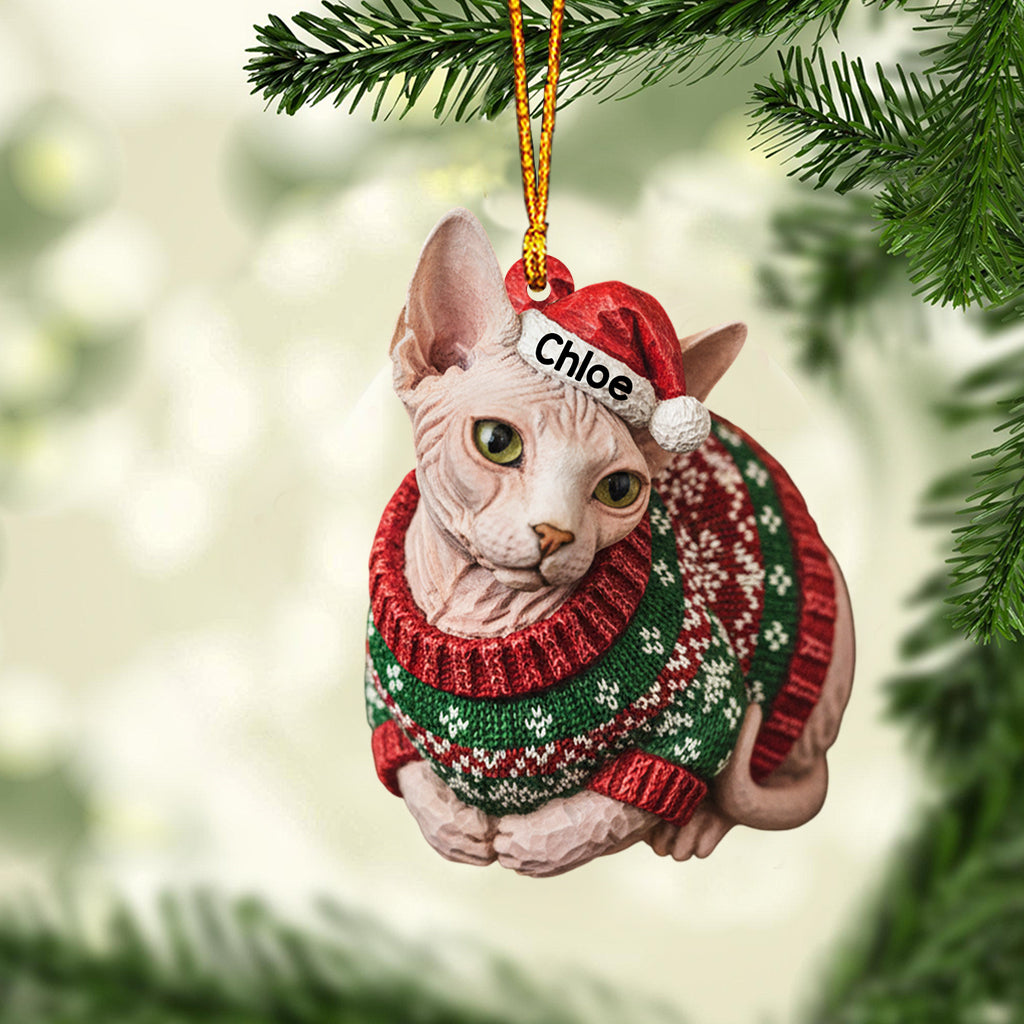 Meowy Catmas Ugly Sweater Katzenbrot - Personalisierter Katzenanhänger