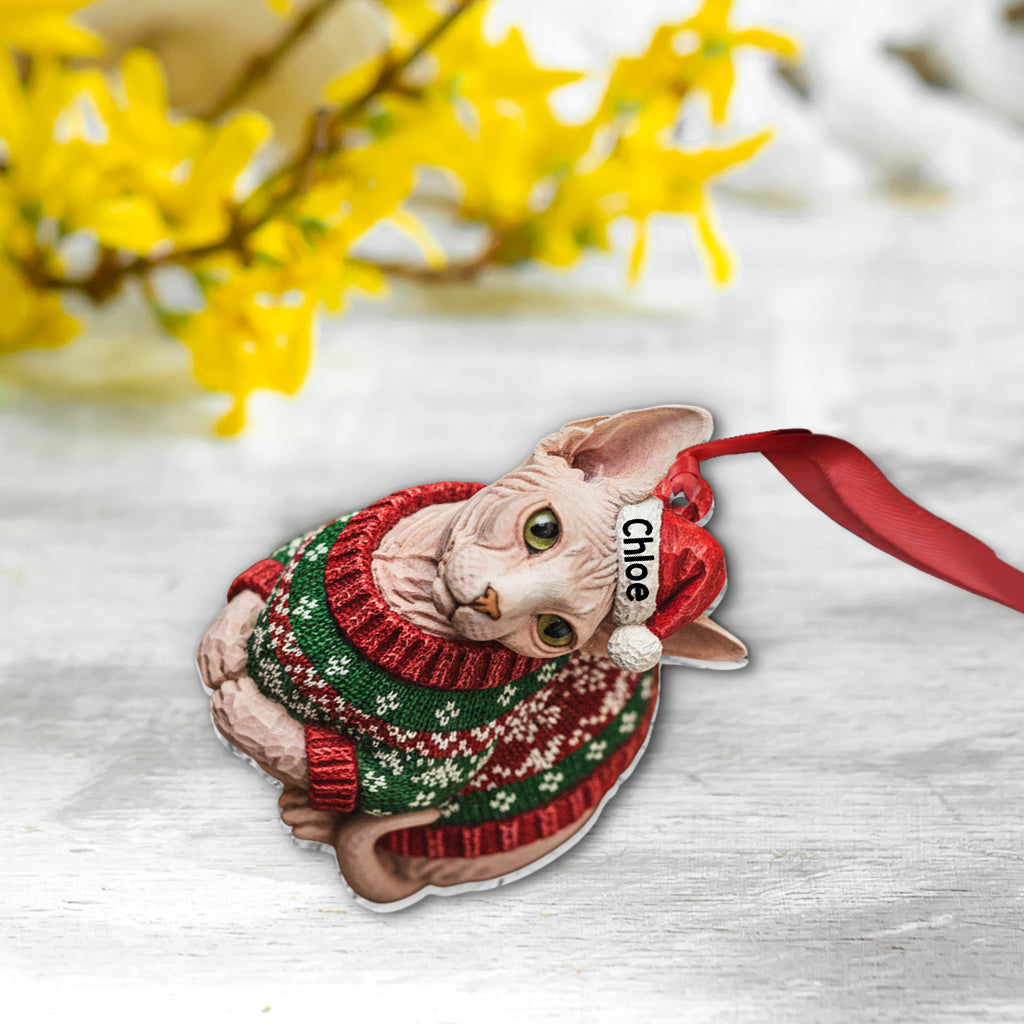 Meowy Catmas Ugly Sweater Katzenbrot - Personalisierter Katzenanhänger