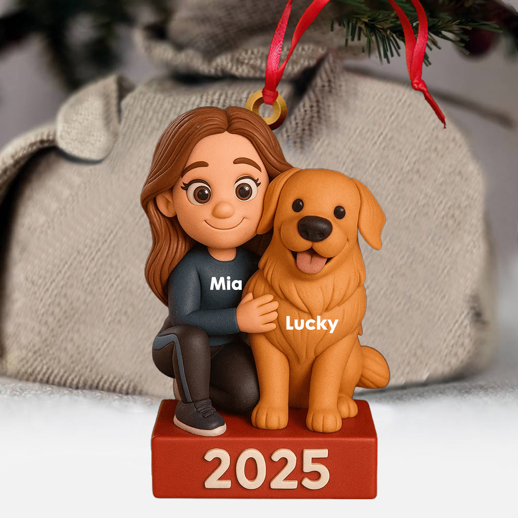 Fröhliche Wuff-Weihnachten – Personalisierter transparenter Hunde-Anhänger