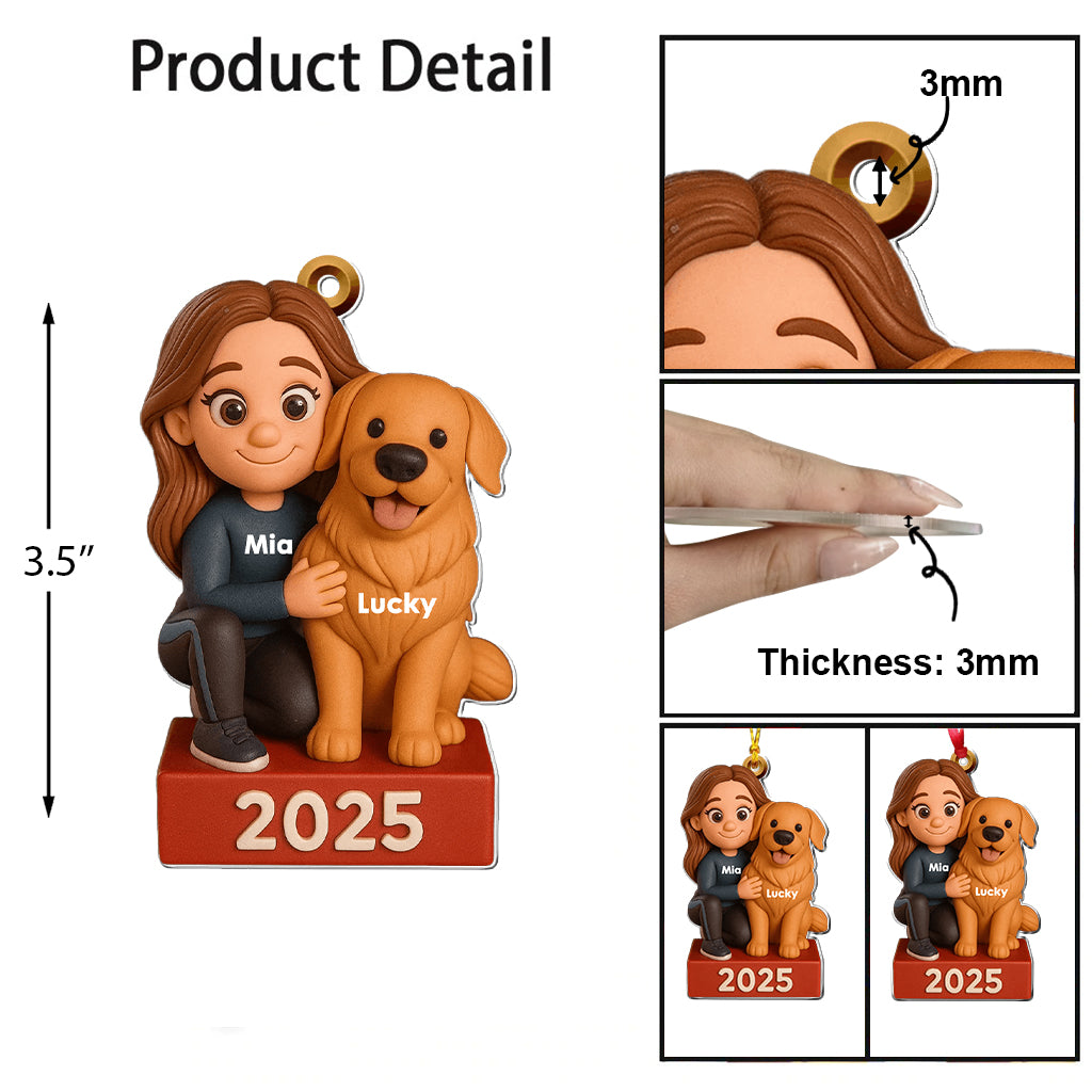 Fröhliche Wuff-Weihnachten – Personalisierter transparenter Hunde-Anhänger