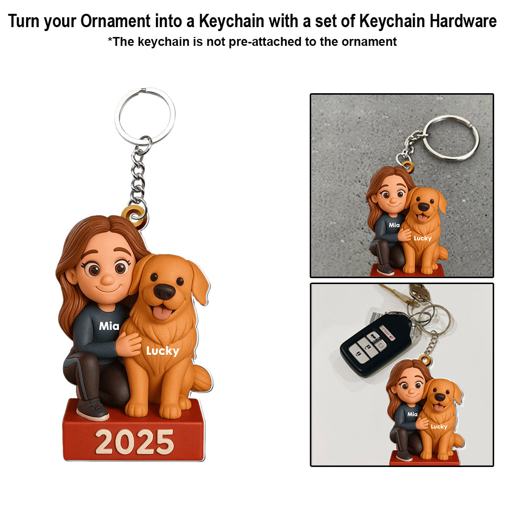 Fröhliche Wuff-Weihnachten – Personalisierter transparenter Hunde-Anhänger