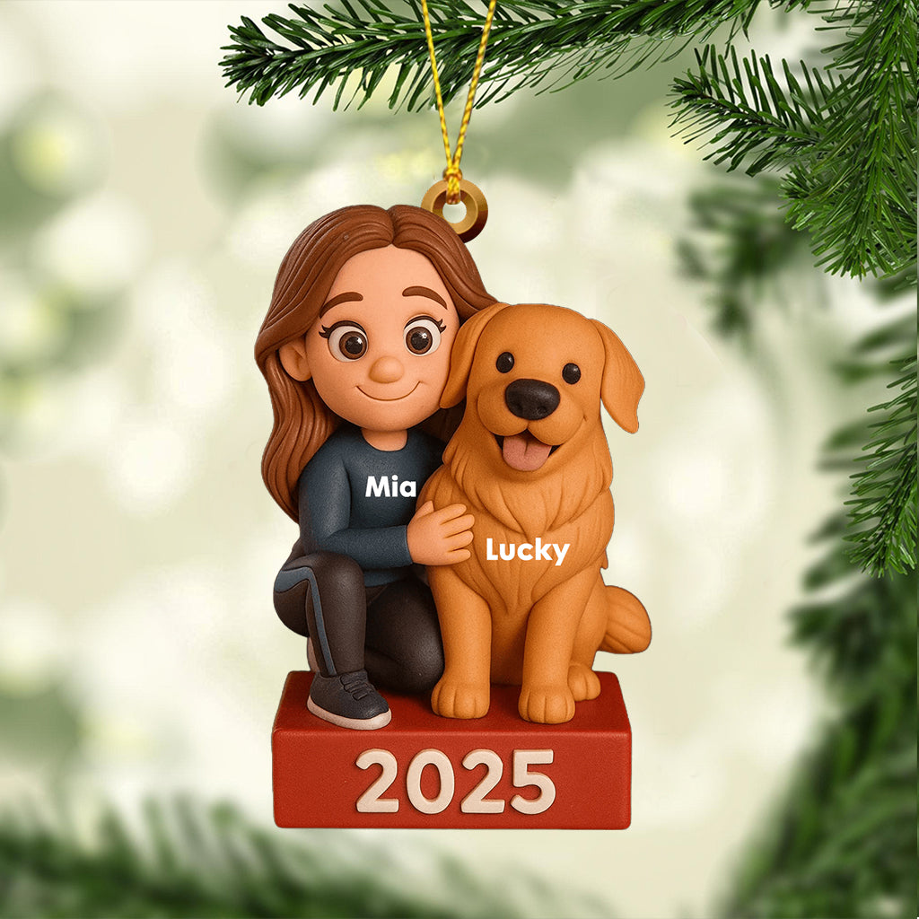Fröhliche Wuff-Weihnachten – Personalisierter transparenter Hunde-Anhänger