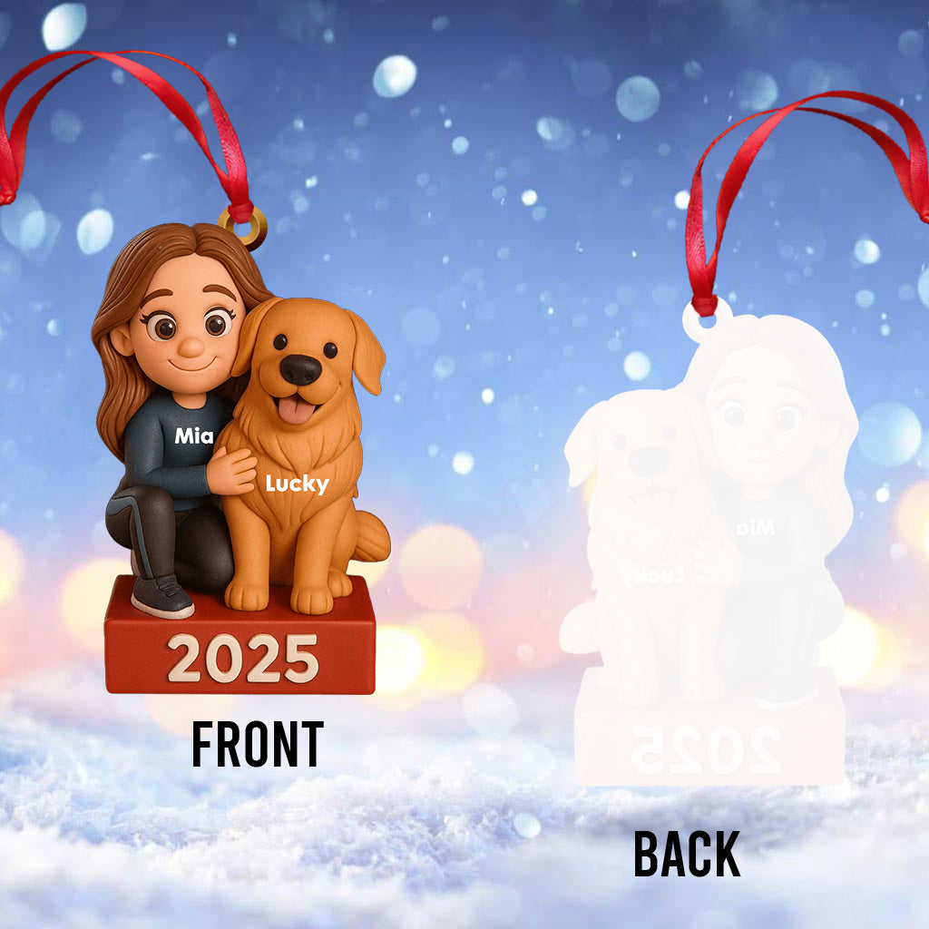 Fröhliche Wuff-Weihnachten – Personalisierter transparenter Hunde-Anhänger