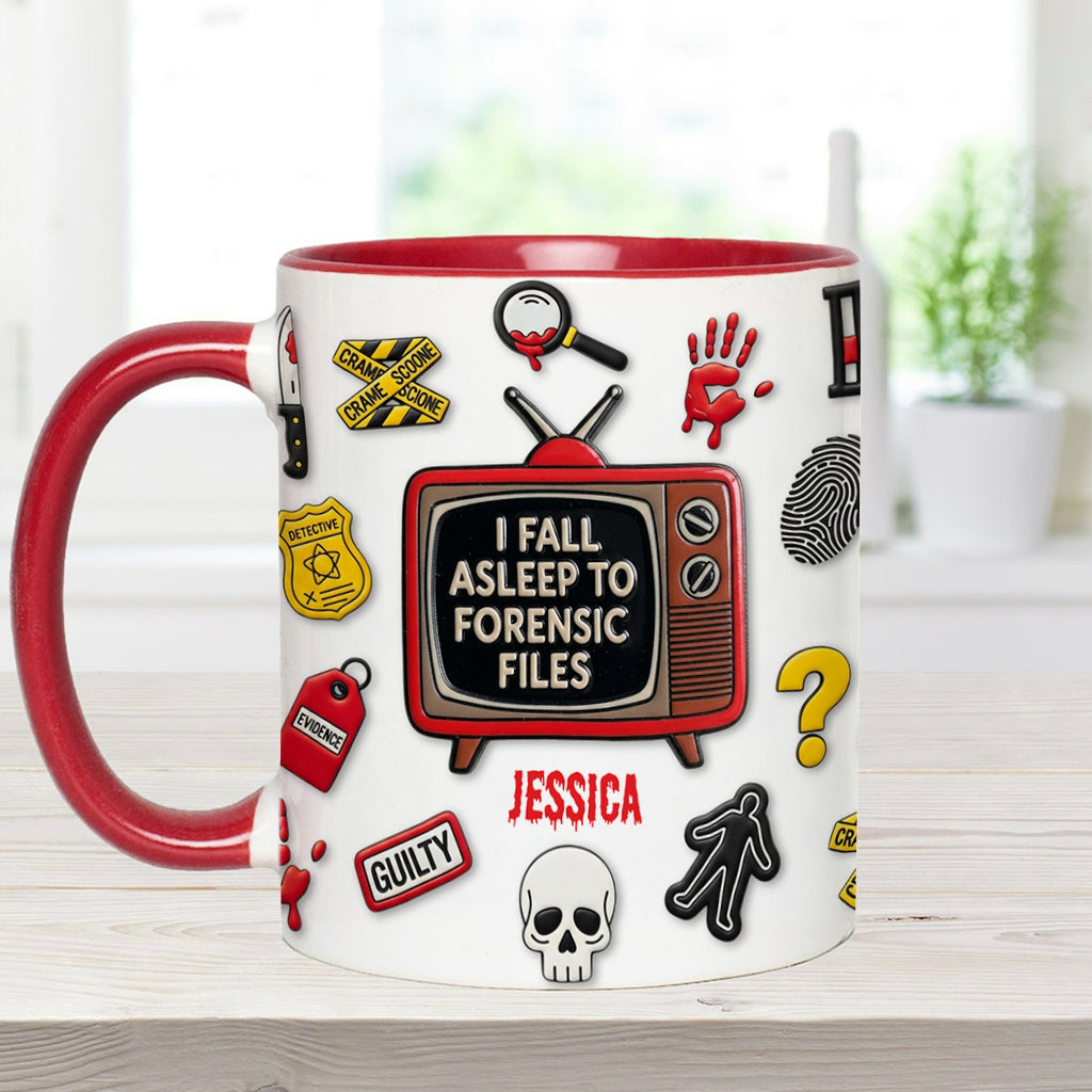 Ich schlafe zu Forensic Files ein – Personalisierter True-Crime-Akzentbecher