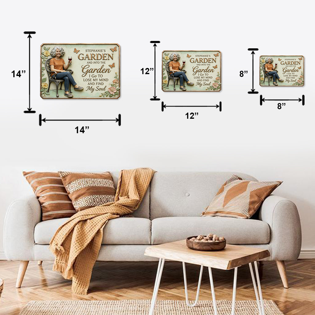 Custom Any Photo Into The Garden I Go - Personalized Gardening Cut Metal Sign