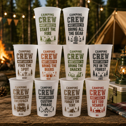 Camping Crew Most Likely - Personalized Camping Frosted Cup