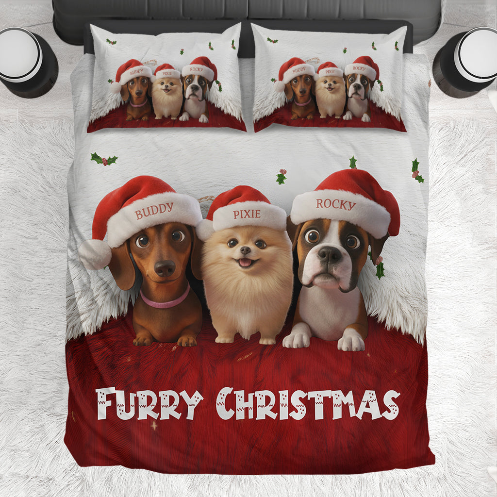 Fröhliche Weihnachten für die Vierbeiner – Personalisiertes Hundebettwäsche-Set