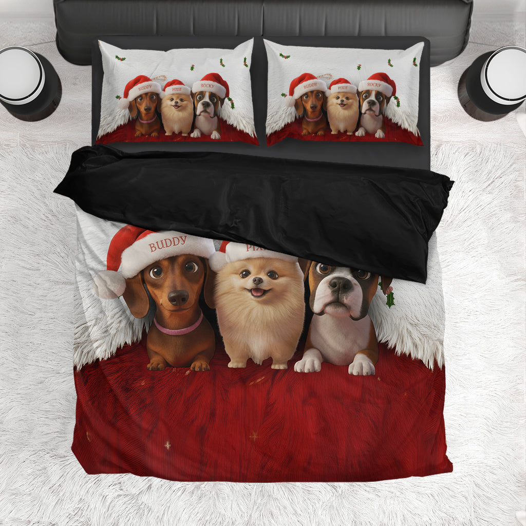 Fröhliche Weihnachten für die Vierbeiner – Personalisiertes Hundebettwäsche-Set