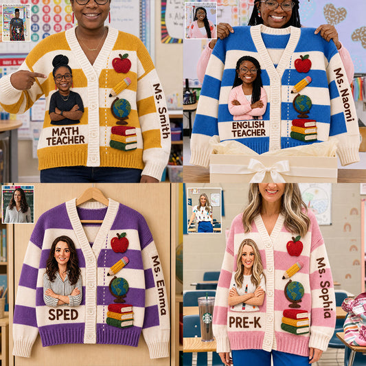 Jede Foto-Liebe als Lehrer - Personalisierter Lehrer Cardigan