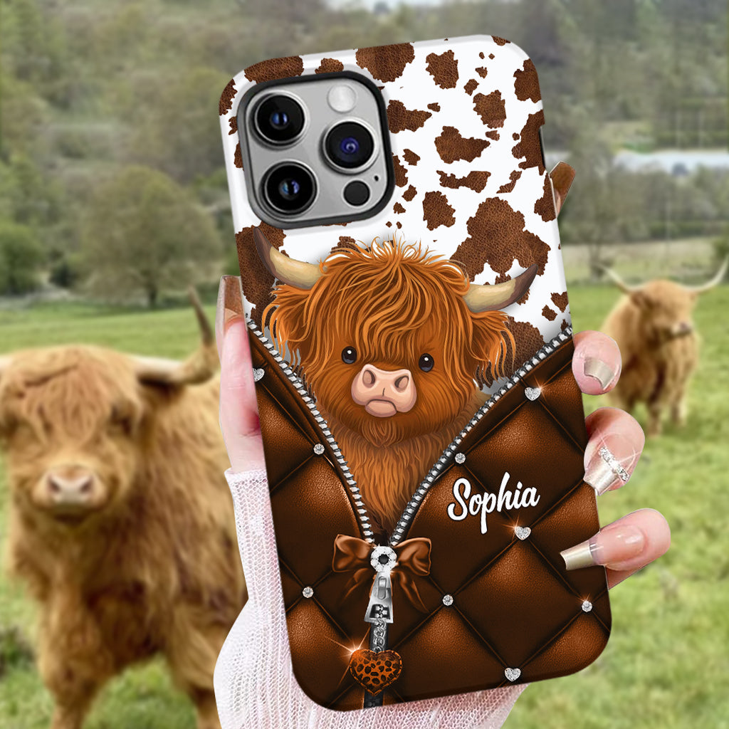 Cute Highland Cow - Personalized Highland Cow Full Print Phone Case