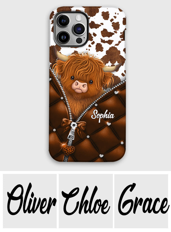Cute Highland Cow - Personalized Highland Cow Full Print Phone Case
