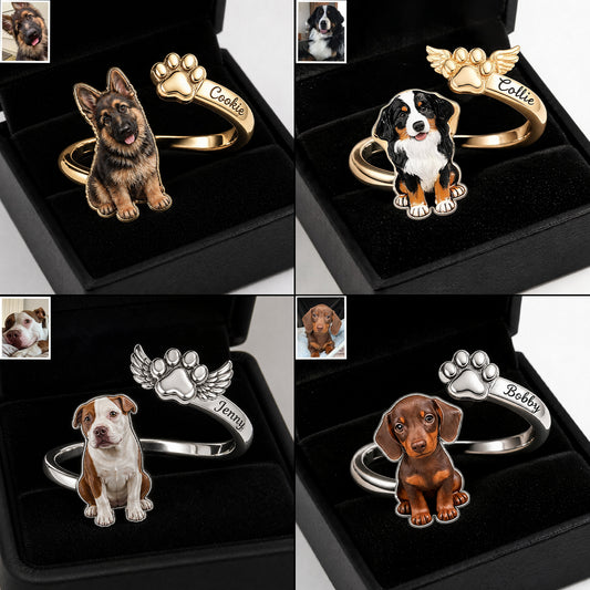 Haustier Andenken Geschenke - Personalisierbarer verstellbarer Ring
