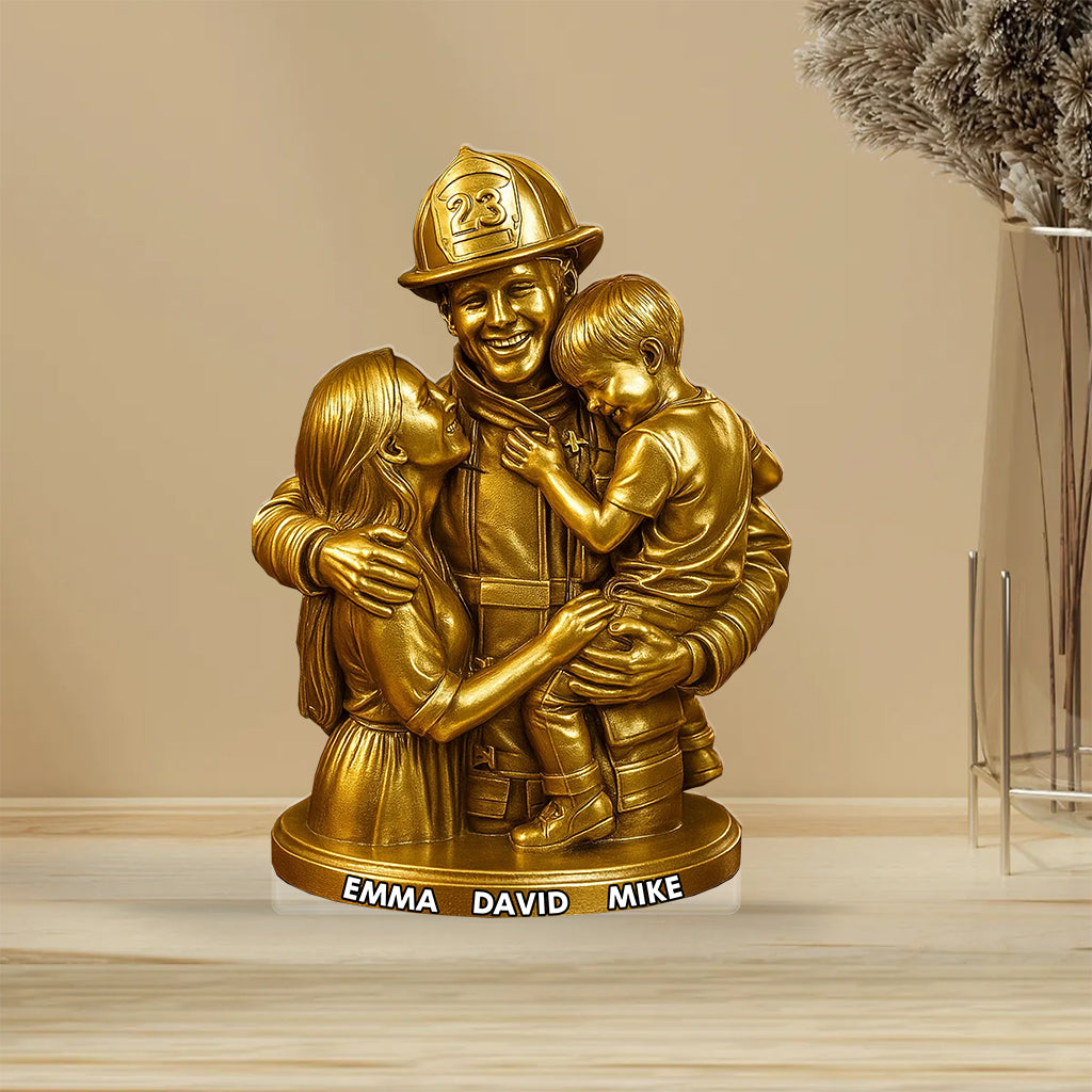 Beliebiges Foto – Personalisierte Acrylplakette in Feuerwehrform