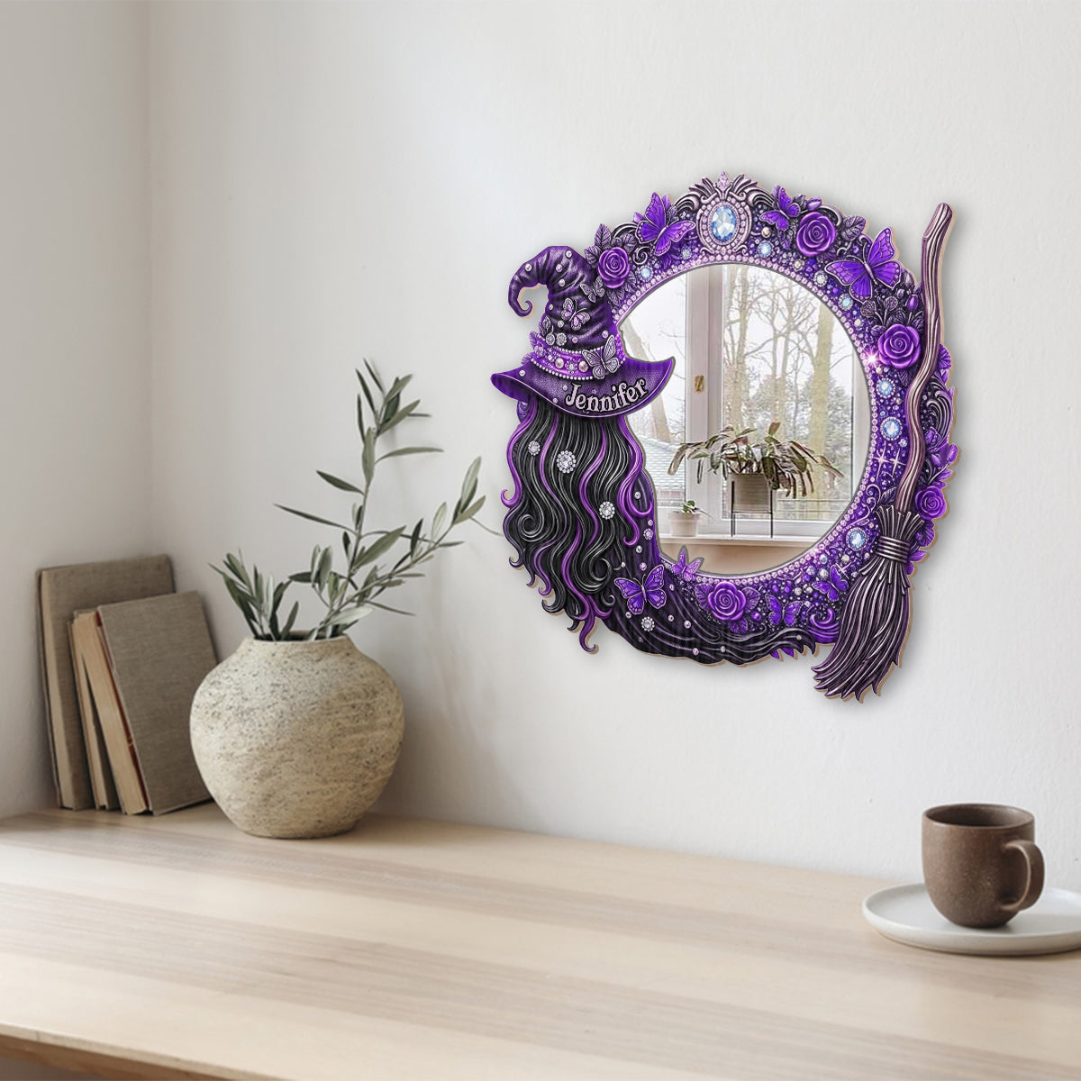 Beautiful Witch - Personalized Witch Wall Hanging Mirror