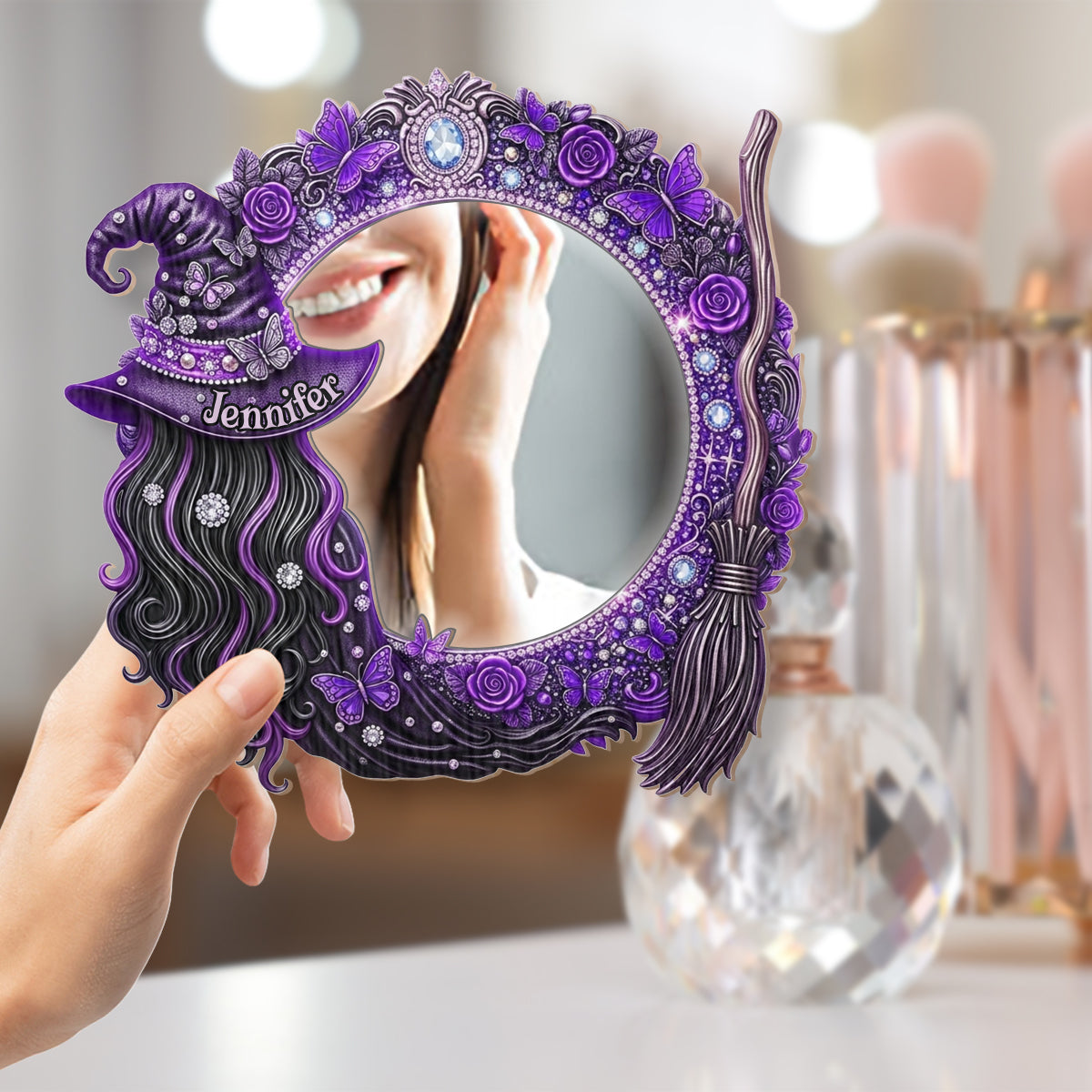 Beautiful Witch - Personalized Witch Wall Hanging Mirror