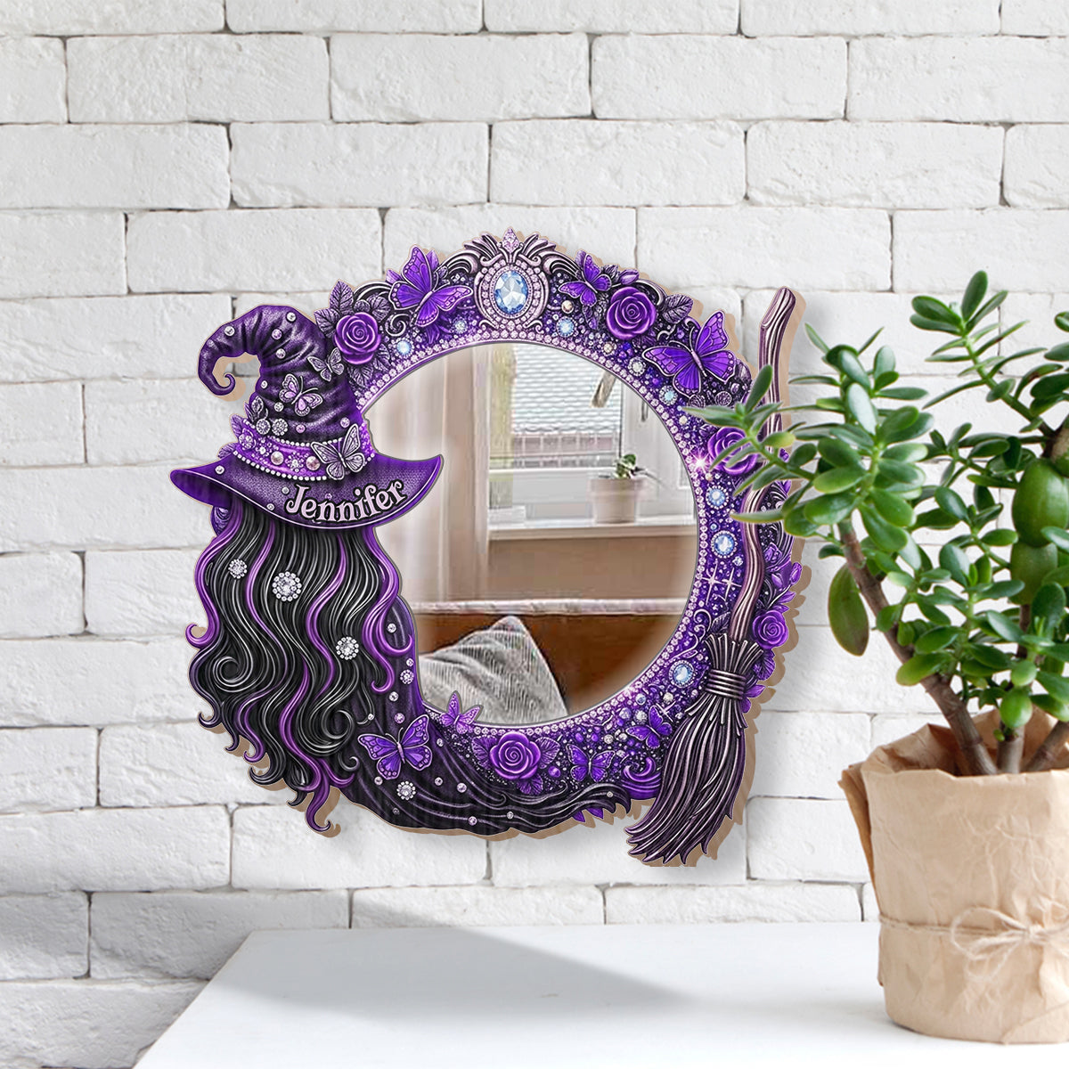 Beautiful Witch - Personalized Witch Wall Hanging Mirror