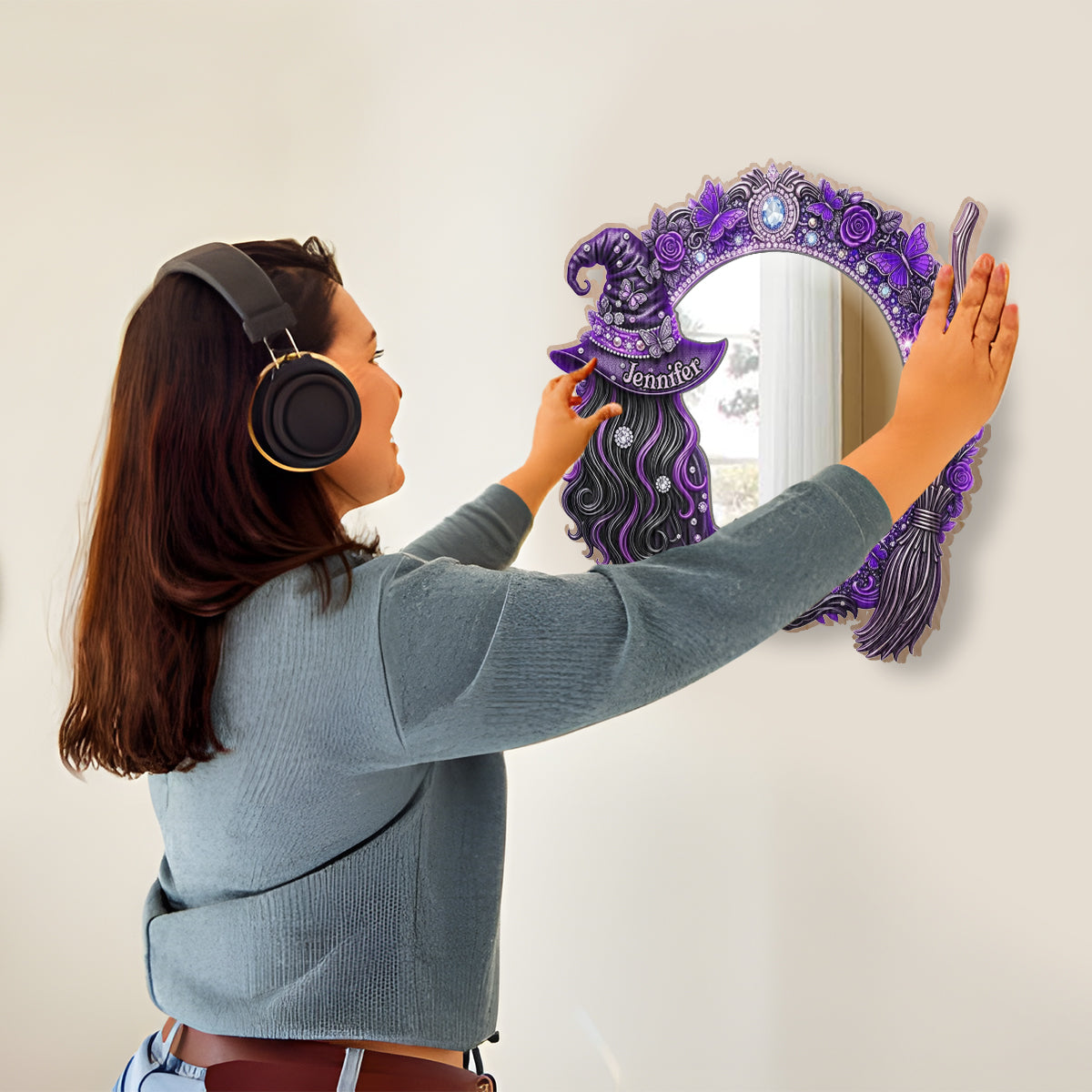 Beautiful Witch - Personalized Witch Wall Hanging Mirror